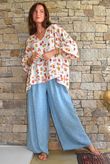 Essential Summer Chambray Spot Wide Leg Pant Light